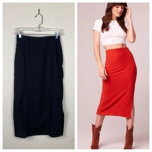 NWT Band of The Free | Renee Black Ribbed Pencil Skirt M